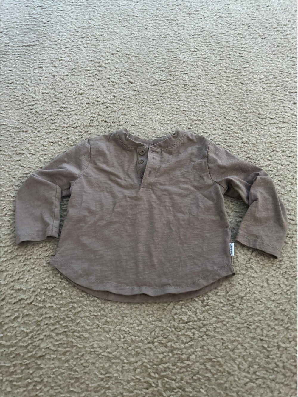 C501 gerber kids top long sleeve brown cute button up